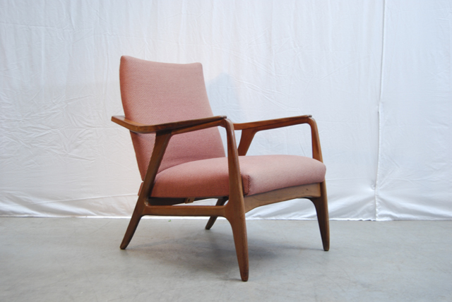 Vintage jaren 60 teakhouten fauteuil / | DE GELE ETALAGE